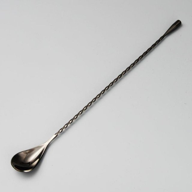 Love Home Garden Cocktail Rührer aus Edelstahl in Schwarz und Silber mit langem Griff für Bar und Küche - Bild 1