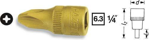 Hazet Steckschlüssel-Bit-Einsatz PH 3 Kreuzschlitz Phillips 1/4 Zoll 6,3 mm - Bild 1