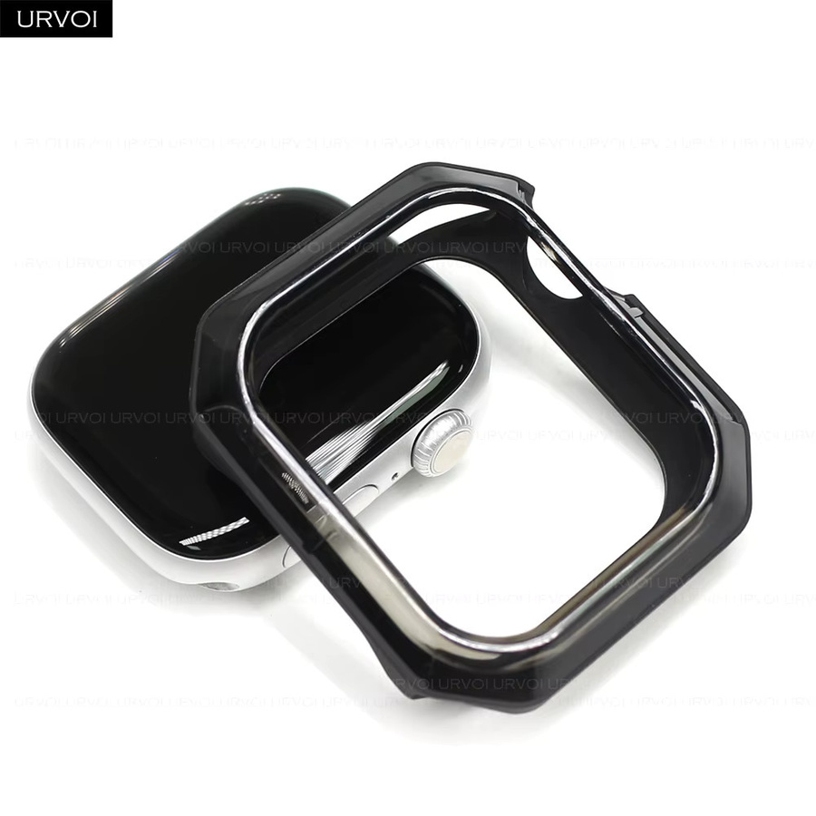 URVOI Uhrenarmband-Abdeckung, TPU-Halbgehäuse, Schwarz, Unisex, 42 mm, 46 mm - Bild 1