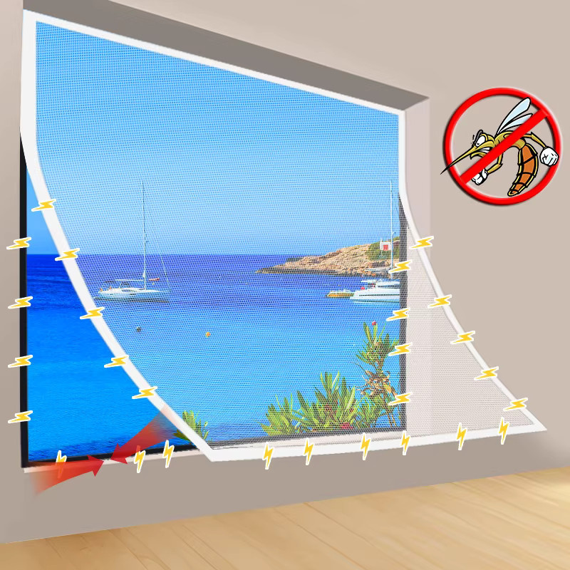 DTGJ Magnetisches Bildschirmfenster-Moskitonetz aus weißem Fiberglas-Mesh als unsichtbarer Insektenschutz-Fliegengittervorhang - Bild 1