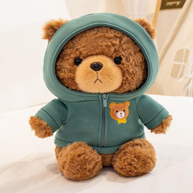 Kidsly Teddybär mit Kapuze, Plüschtier, Braun, 23cm - Bild 1