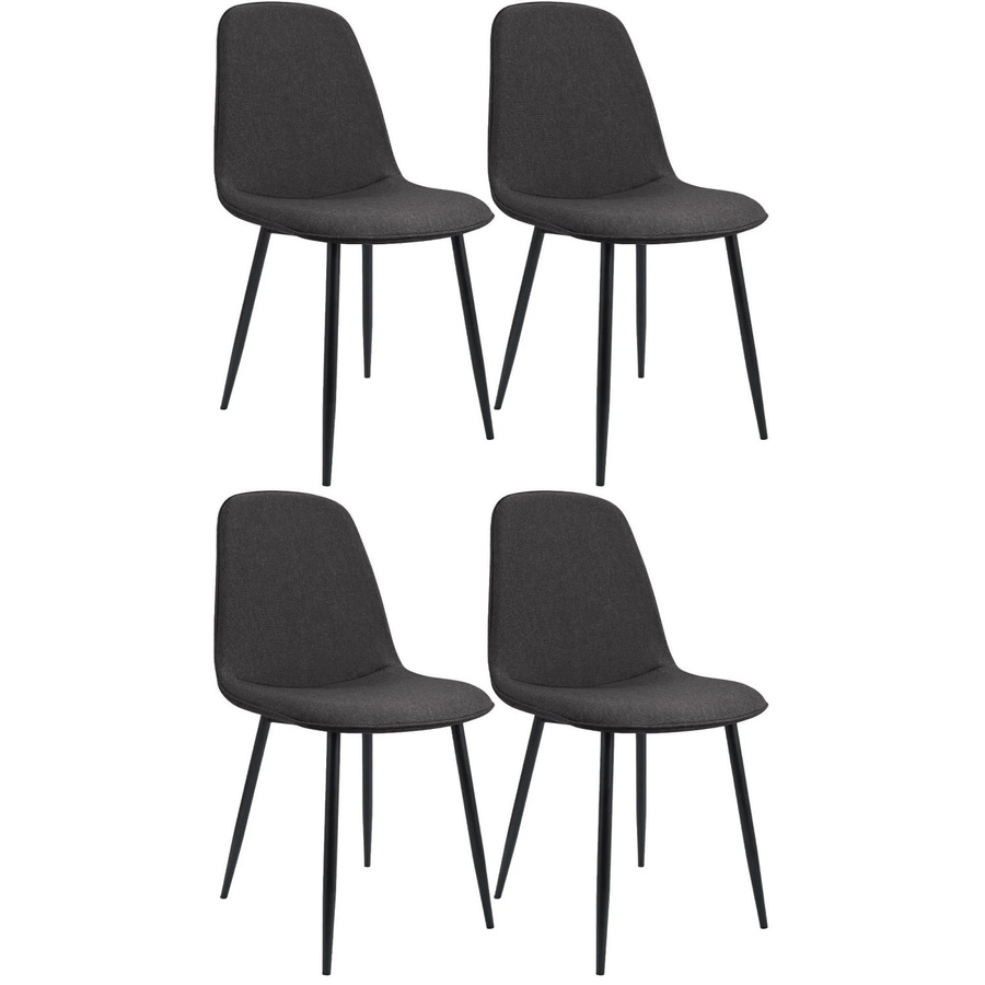 4er Set Esszimmerstühle DELUKE RAZON in Dunkelgrau mit Stoffbezug und Metallgestell, B/T/H: 45 x 54 x 88 cm - Bild 2