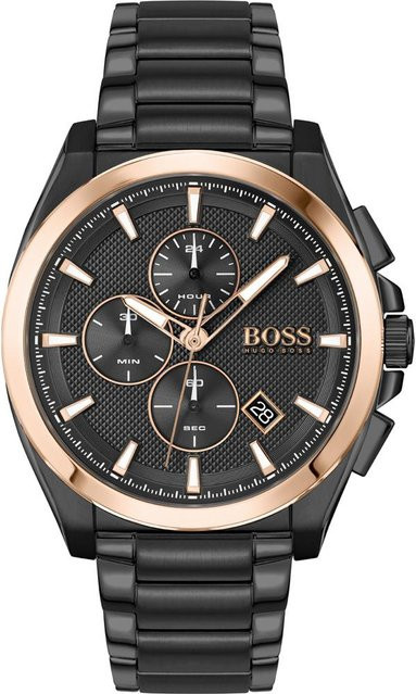BOSS Armbanduhr, Quarz, Edelstahl, Schwarz, Herren - Bild 1