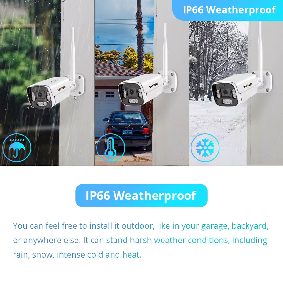 TPTEK 4K 8MP Outdoor Überwachungskamera mit 4G SIM-Karte und Wi-Fi, IP Bullet CCTV Sicherheitsschutz in Weiß - Bild 2
