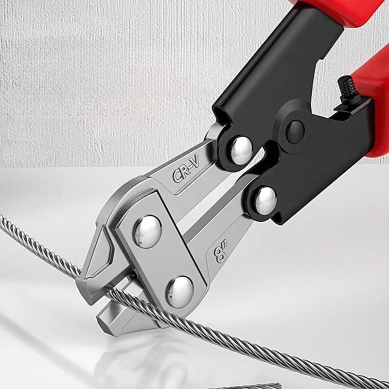 Multifunktionale Drahtschere aus Stahl als kraftsparende Seitenschneider-Zange zum Schneiden von Stahldrähten - Bild 3