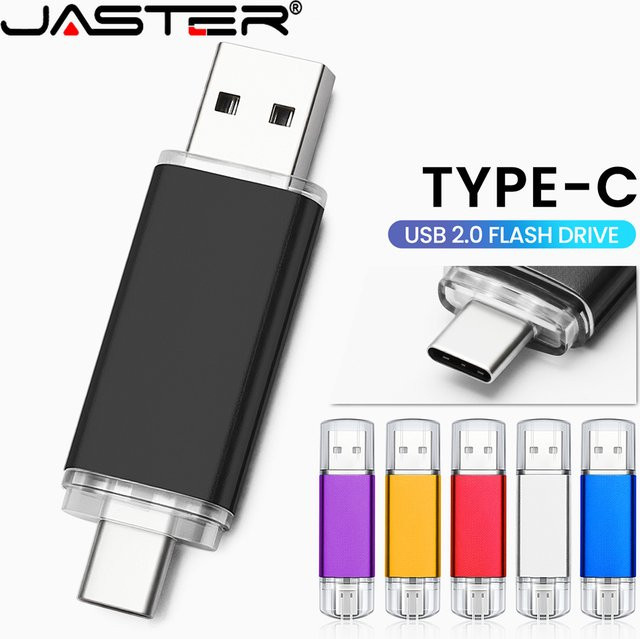 JASTER 2-in-1 USB-C und USB 2.0 Flash-Laufwerk wasserdichter Speicherstick in Grün - Bild 1