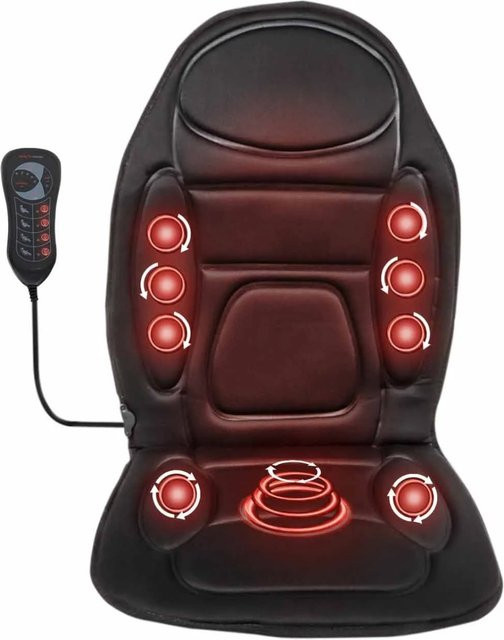 Wiltec Massageauflage für das Auto mit Wärmefunktion und 5 Motoren, Farbe: Schwarz, B/T: 105,0 x 50,0 cm - Bild 1