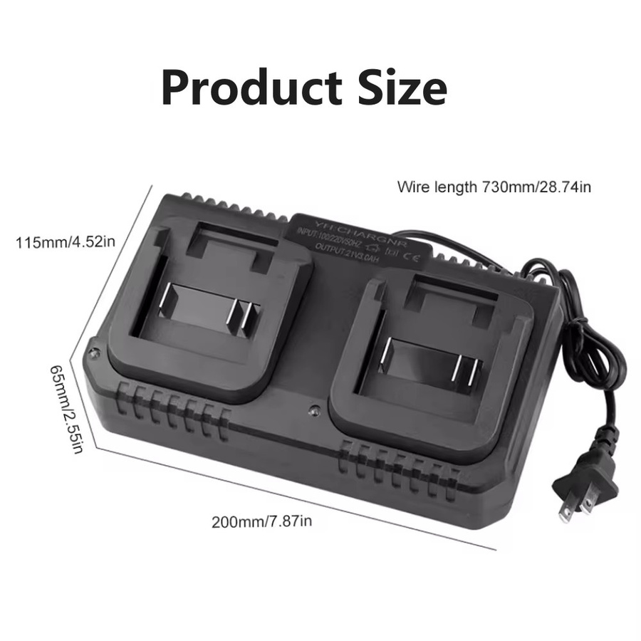 Makita Lithium-Batterie Dual Ladegerät für 18 V und 21 V Akkus BL1415/1815/1830/1850 mit EU/US-Stecker - Bild 6
