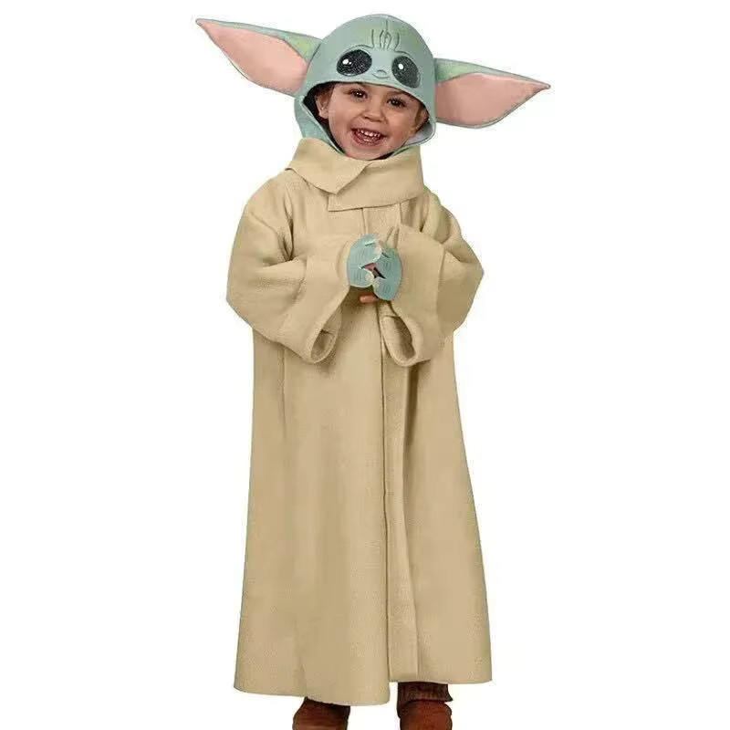 HHYRCOS Star Wars Yoda Cosplay Umhang-Set mit Hut, Weltraum, Grün - Bild 2