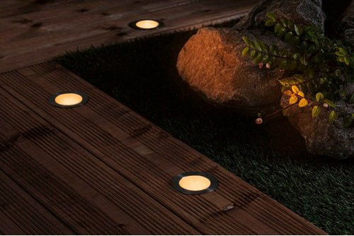 Paulmann Plug & Shine Floor LED-Bodeneinbaustrahler für Garten und Outdoor, silberfarben, Höhe: 3 cm, Durchmesser: 7 cm - Bild 2