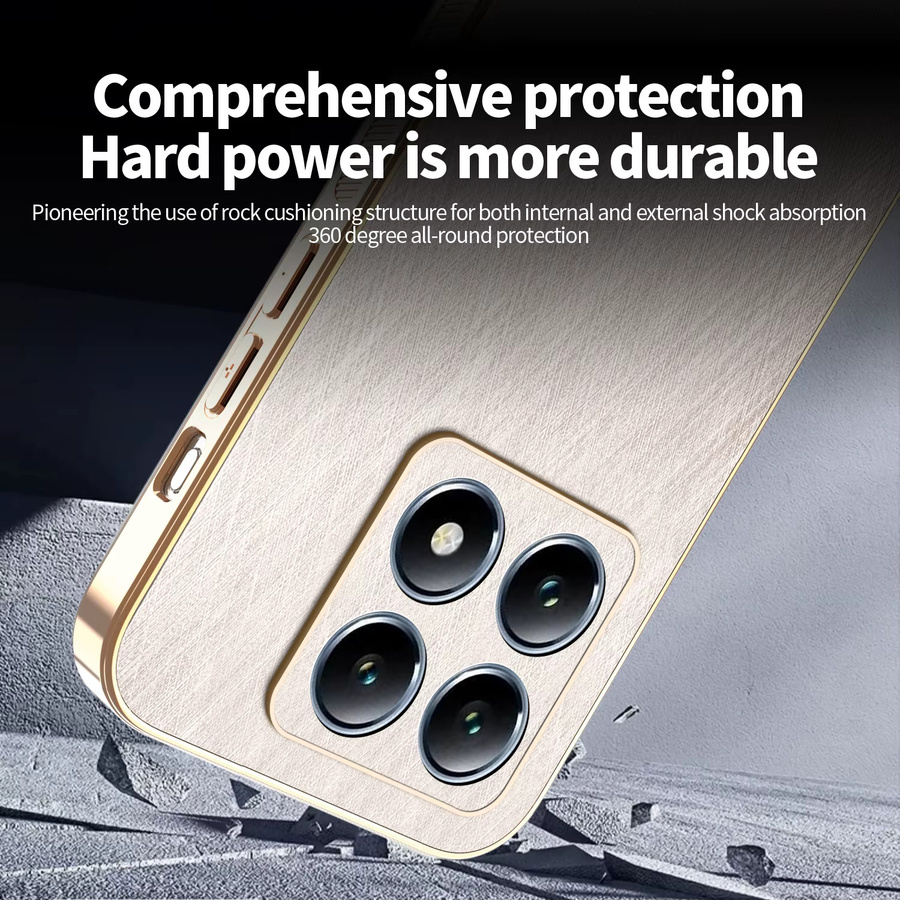 Stoßfeste Luxus-Schutzhülle für Xiaomi POCO X7 Pro Redmi Note 14 15 15C aus PU-Leder in Gold und Grün - Bild 6
