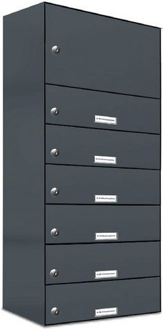 AL Briefkasten-System für 6 Parteien mit Zaundurchwurf, grau, B/H/T: 153,105 x 92,0 x 27,5 cm - Bild 1