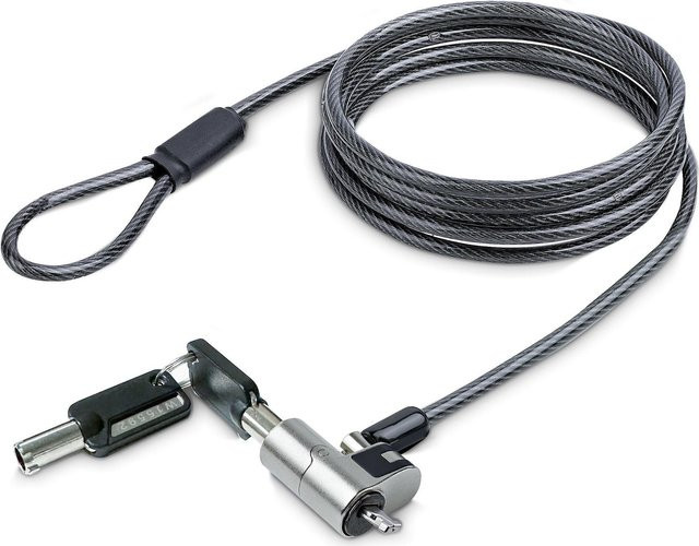 StarTech.com Nano Laptop Sicherheitskabelschloss mit Schlüssel, schnittfestes Stahlkabel, Farbe: Silber/Schwarz - Bild 1