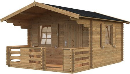 Blockbohlenhaus PALMAKO Emma aus Holz in Braun, B/H/T: 394 x 257 x 330 cm - Bild 1