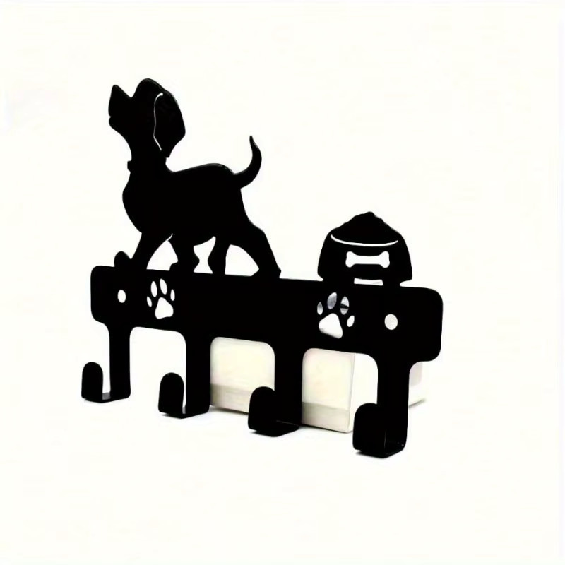 CIFBUY Wandaufbewahrung aus Metall in Schwarz für Hunde als Schlüssel- und Handtuch-Organizer - Bild 5