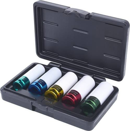 KS Tools 1/2 Zoll Alu-Felgen Kraft-Stecknuss-Satz aus Chrom-Vanadium, 5-teilig - Bild 1