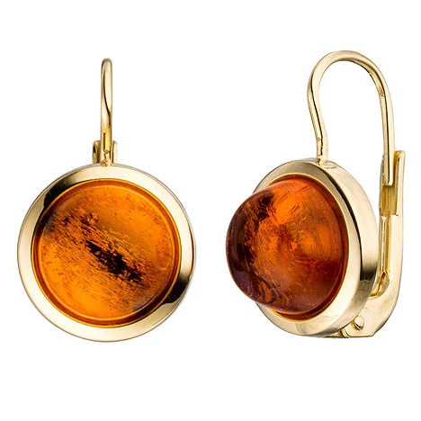 Colfem Ohrringe 333 Gelbgold, Bernstein, Unisex - Bild 1