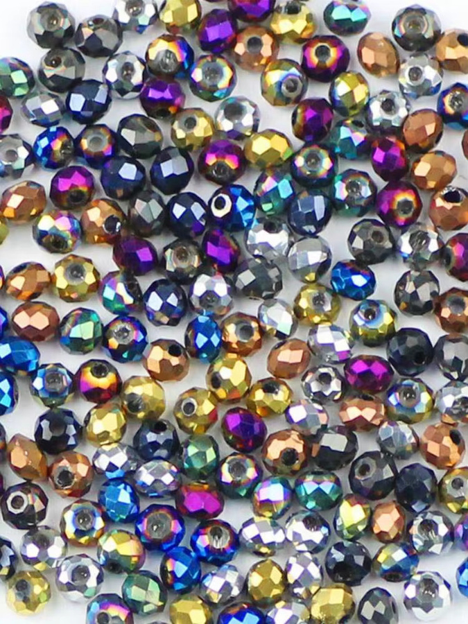 JHNBY Kristall Perlen, Weiß, 3 mm, Unisex - Bild 5