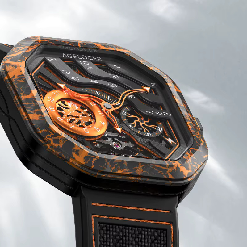AGELOCER Armbanduhr, Carbonfaser, Automatik, Schwarz, Herren - Bild 4