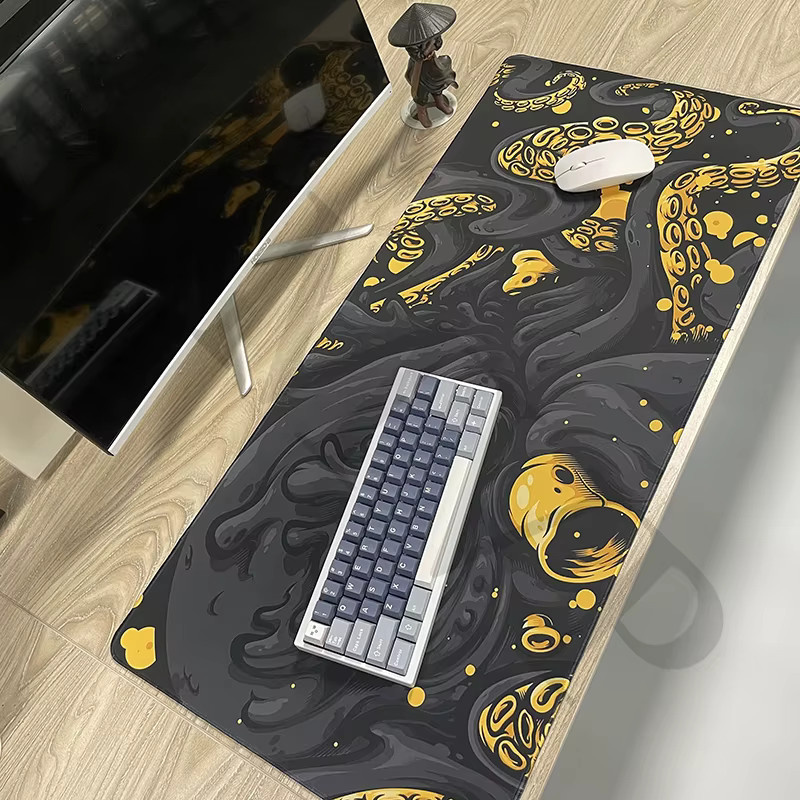Design Locking Edge Mauspad in Braun aus Naturkautschuk, wasserdichte und matte Schreibtischunterlage für Gamer und Tastaturen - Bild 2