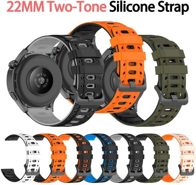 Huawei Uhrenarmband Silikon, 22 mm, Schwarz, Unisex - Bild 1