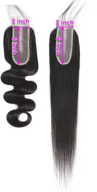 Linhua Brasilianisches Echthaar, 2x6 Spitzenverschluss, gewellt, Damen - Bild 1
