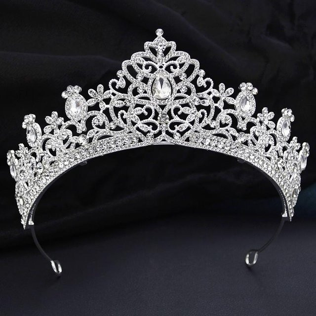 YIRAN Jewelry Tiara, Barock, Strass, Kristall, Lila, Damen - Bild 1
