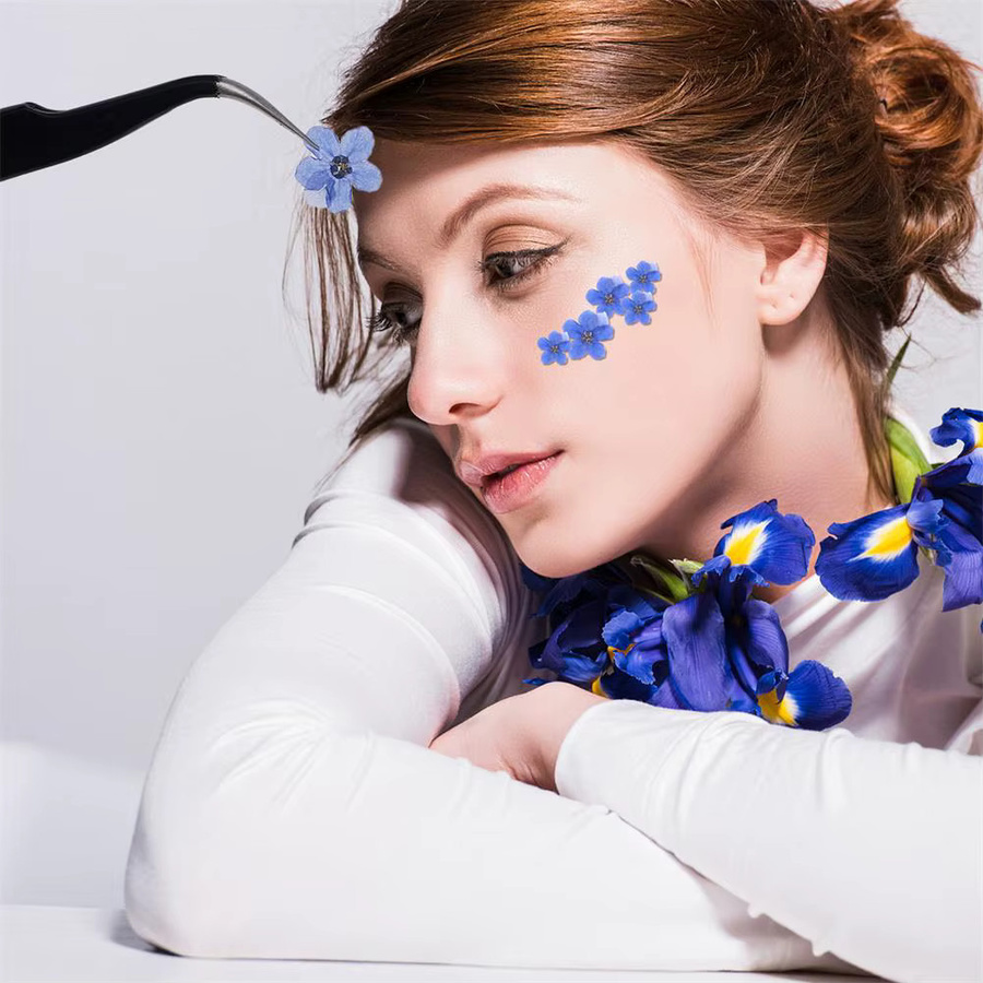 20 Stück getrocknete Vergissmeinnicht Blumenköpfe in Blau von KITPIPI für Epoxidharz, Schmuck, DIY-Dekoration und Nageldesign - Bild 2
