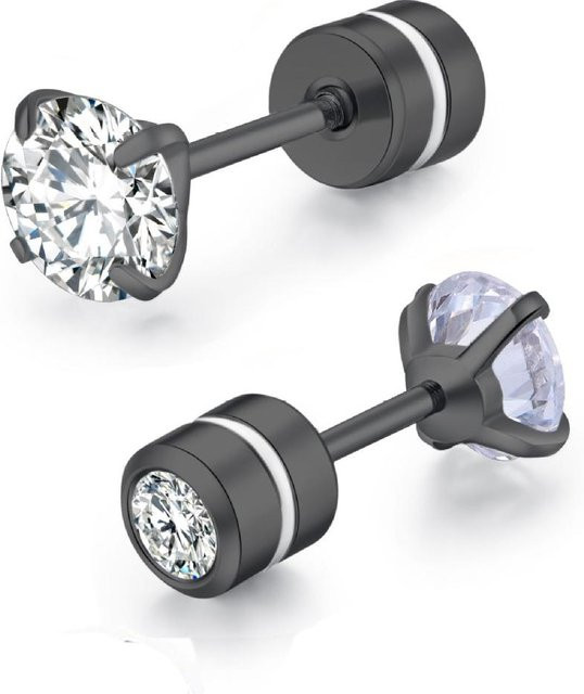 Ohrstecker Edelstahl, Kristall Zirkon, 8mm, Unisex - Bild 1