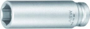 ASW Kraft-Steckschlüsseleinsatz lang mit Federmagnet 1/4 Zoll 7mm in Silber aus gehärtetem Stahl - Bild 1