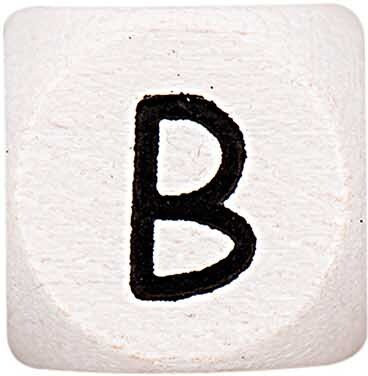 Rico Design Buchstaben Würfel B Ahornholz weiß schwarz - Bild 1