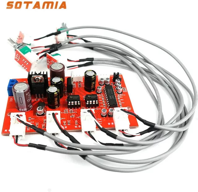 SOTAMIA NE5532 Tone Vorverstärker Audio Board mit NJM2150 BBE in Rot für Home Power Verstärker zur Einstellung von Höhen, Mitten und Bass sowie Lautstärkeregelung - Bild 1
