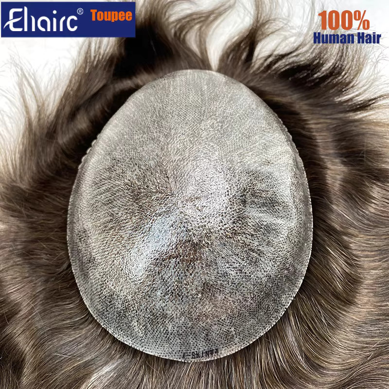 EHairc Herren Haarprothese, 100 % Echthaar, Injektionshaut-Toupet - Bild 2