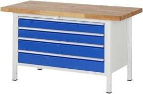 Rau Werkbank 8362A2 in Braun mit 4 Schubladen, B/T/H: 150 x 70 x 84 cm - Bild 1