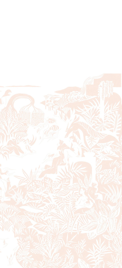 Isidore Leroy Mural Eternelles Nude Wandtattoo Panel B in Beige mit floralem Design - Bild 1