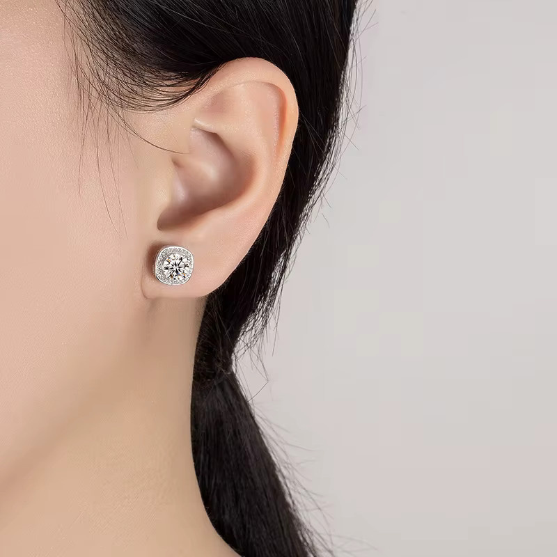 PERFANY Ohrringe, 925 Silber, Moissanit, Damen - Bild 2