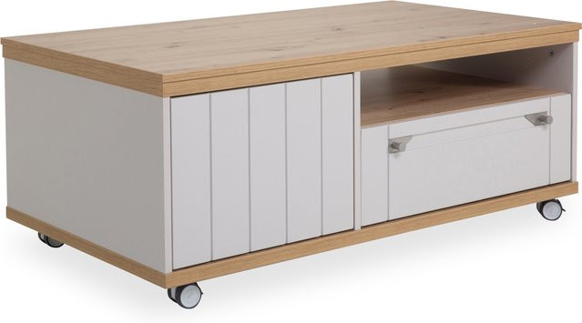 Couchtisch HARPER WORCHESTER in Eiche Dekor, braun, rechteckig mit Rollen, B/T/H: 68 x 47 x 40 cm - Bild 1