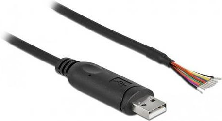 Delock USB 2.0 Datenkabel mit USB-A Stecker und offenen Kabelenden, Schwarz, 0,50 m - Bild 1