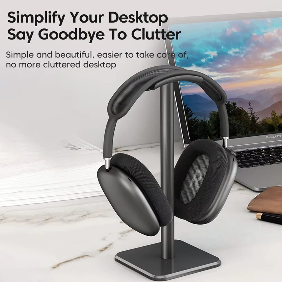 elough Universal Kopfhörer Ständer aus Aluminium Legierung in Schwarz für Gaming Headsets - Bild 4