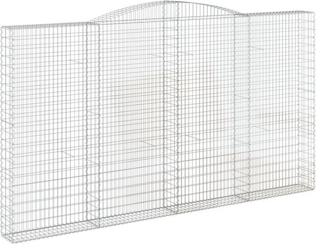 vidaXL Gabionen mit Hochbogen Set aus verzinktem Eisen, Silber, 10 Stück, B/T/H: 400 x 30 x 220/240 cm - Bild 1