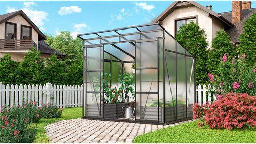 VITAVIA Gewächshaus Freya Plus aus Aluminium in Grau, B/H/T: 192 x 231 x 254 cm - Bild 1