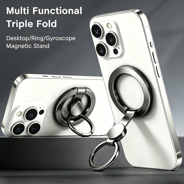 VIKEFON Magnetischer Fidget Spinner Handyhalter mit Fingerring-Ständer für MagSafe iPhone und Samsung Xiaomi - Bild 1