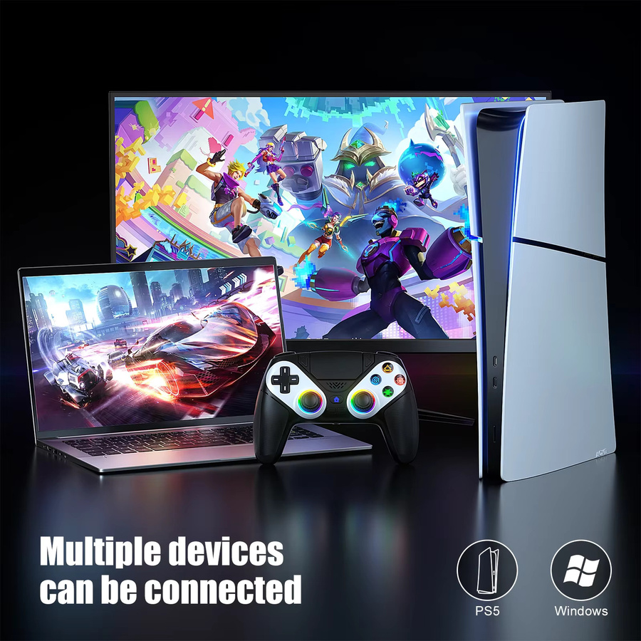Bonacell Kabelloser Controller für PlayStation 5 in Weiß mit Hall-Joystick und Turbo-Funktion - Bild 5