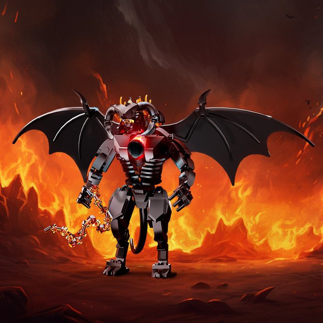 GOBRICKS Herr der Ringe Balrog Modell, Bausteine, Fantasy - Bild 1