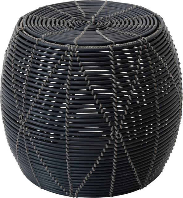 Lesli Hocker Birma Wicker aus Polyrattan in Schwarz-Natur, Durchmesser: 46 cm, Höhe: 40 cm - Bild 1