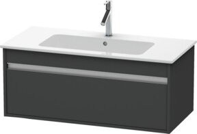 Duravit Waschtischunterschrank Ketho in Grau Matt, wandhängend mit 1 Auszug, Breite: 100 cm, Tiefe: 47,5 cm, Höhe: 41 cm - Bild 1