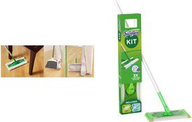Swiffer Starter-Set Bodenwischer mit Trocken- und Nass-Wischtüchern und flexiblem Drehkopf in Multicolour - Bild 1