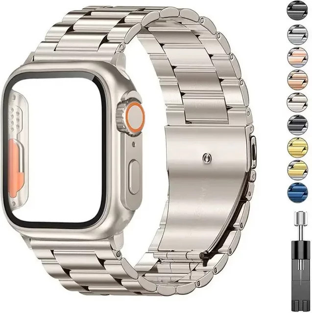 CAOWTAN Uhrenarmband Titan, Edelstahl, Silber, Unisex - Bild 1