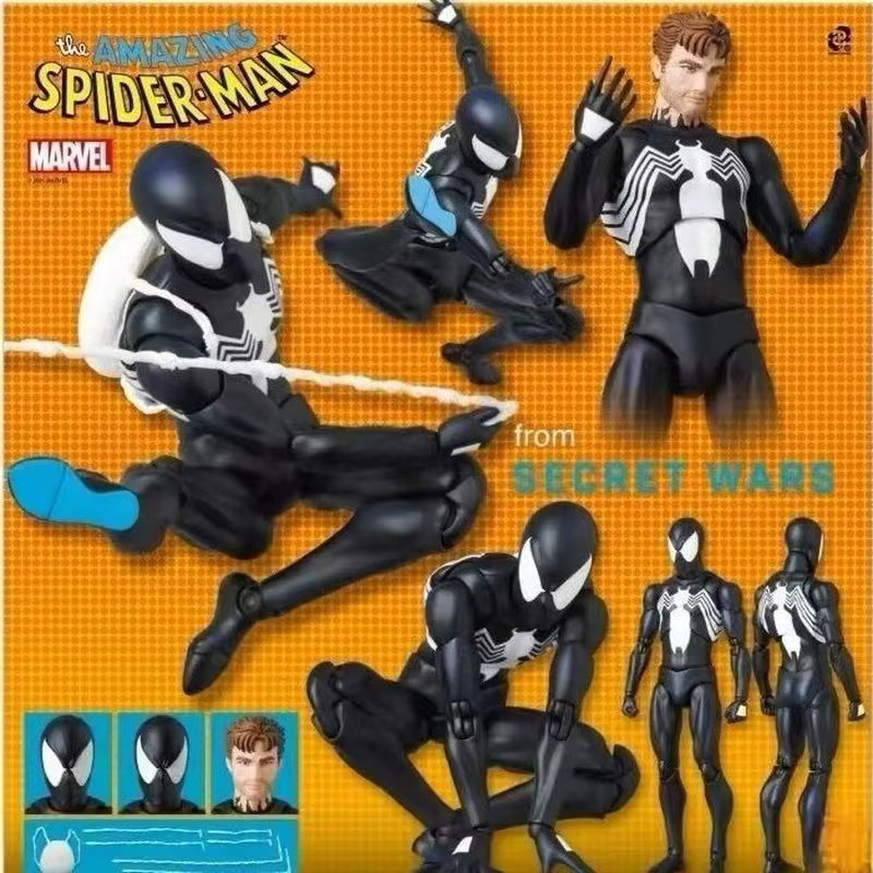 Bandai Marvel Spiderman Mafex 147 Symbiotischer Schwarzer Anzug Venom The Amazing Spider-man Actionfigur - Bild 5