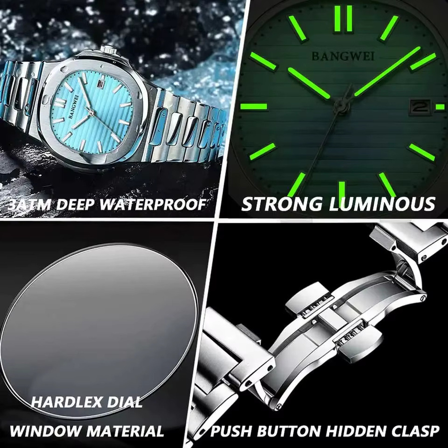 LIGE Armbanduhr Edelstahl, Quarz, Silber, Herren - Bild 5
